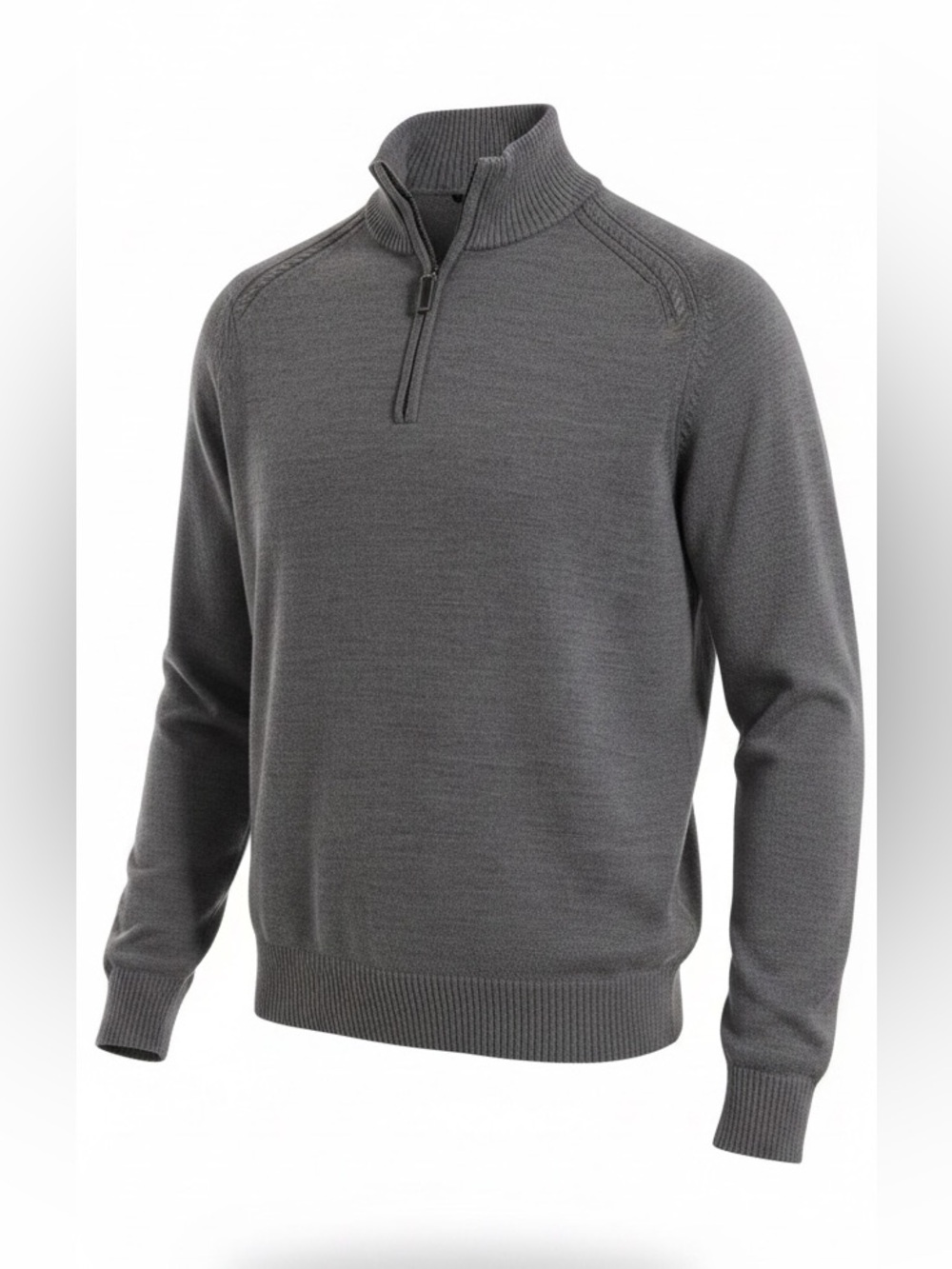 Men's Half-Zip Sweater Pullover - Charcoal Gray